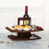 Estante de almacenamiento de madera de varios niveles - Mesa de picnic portátil al aire libre con base de madera sólida, perfecta para alimentos, vino y accesorios - Ideal para camping, picnics y reuniones, accesorios para picnic