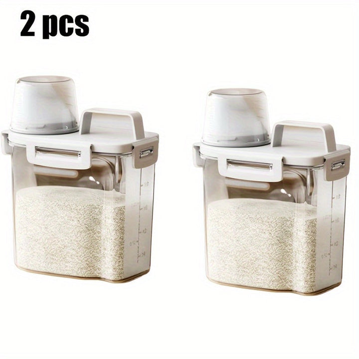 1/2/4 piezas de recipientes de almacenamiento de cocina, herméticos, a prueba de humedad, a prueba de insectos, material PP, productos secos multiusos, arroz, harina, comida para mascotas, lavandería, dispensador de aceite, juego de recipientes de almace