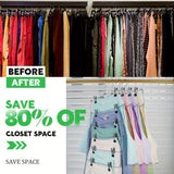 Percha Plegable de Acero Inoxidable de 6 Capas - Organizador de Ropa Multinivel para Ahorrar Espacio en Armario y Guardarropa, Sujeta Jeans, Faldas y Más