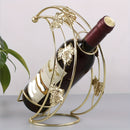 Soporte de vino de media luna decorativo, material de hierro con portavasos, diseño de pequeña barca de luna, accesorio elegante para bar de casa