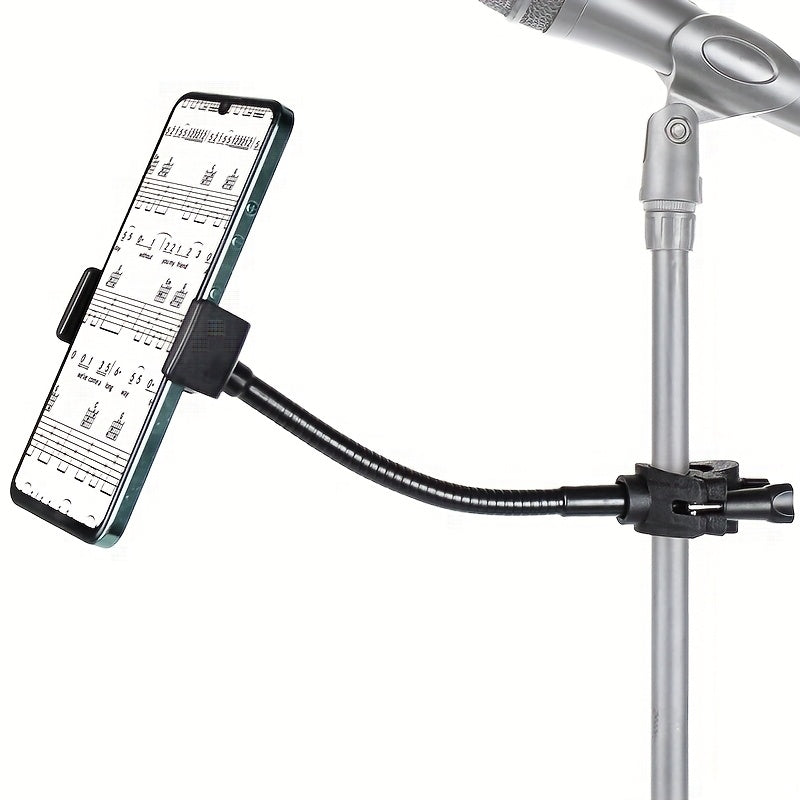 1 pieza de soporte de teléfono con clip ajustable de ABS - Soporte flexible y antideslizante para grabación en vivo y transmisión, compatible con teléfonos inteligentes e iPads, accesorio de transmisión | Soporte de teléfono elegante | Soporte de agarre