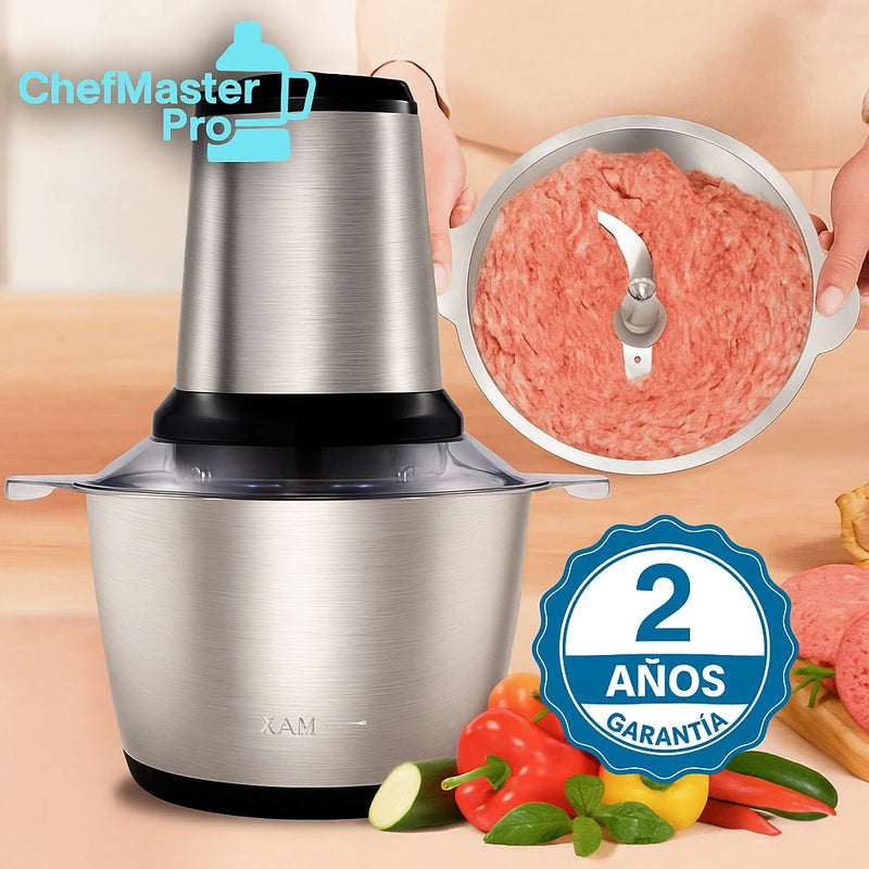 Procesador y picador de alimentos eléctrico grande de 2 litros: carne, cereales y verduras