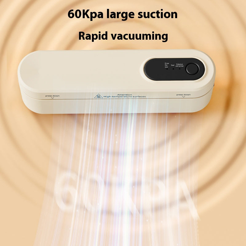 Sellador de vacío compacto recargable por USB - Un dispositivo versátil de conservación de alimentos automático que cuenta con un sistema de sellado de snacks, diseñado para ahorrar espacio, equipado con una batería de litio de 1500 mAh - Ideal para uso