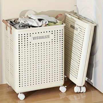 Cesta de Lavandería de Gran Capacidad y Transpirable - Higiénica, Separadora y Clasificadora de Ropa Sucia para la Organización del Baño en Casa