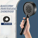 Cabeza de ducha de alta presión CelestiaFlow Luxury 5 funciones - Atomización premium, pulsos, lluvia y modos de ola, elegante cabeza de ducha de spa montada en la pared negra para una experiencia de baño en casa inigualable, patrones de pulverización ve