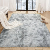 1 alfombra suave de poliéster peluda en gris, antideslizante, rectangular, para sala, dormitorio u oficina, decoración moderna, hecha a máquina, de fibra de poliéster