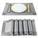 4/6/8 Piezas, Manteles Individuales De PVC, Manteles Individuales Antideslizantes Resistentes Al Calor, Manteles Individuales De Vinilo Lavables, Manteles Individuales De Vinilo Lavables Para Interior/exterior Para Mesa De Comedor, Manteles De Mesa De Te