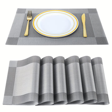 4/6/8 Piezas, Manteles Individuales De PVC, Manteles Individuales Antideslizantes Resistentes Al Calor, Manteles Individuales De Vinilo Lavables, Manteles Individuales De Vinilo Lavables Para Interior/exterior Para Mesa De Comedor, Manteles De Mesa De Te