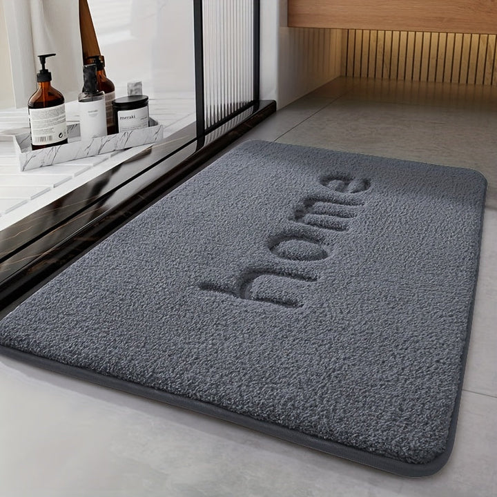 Alfombra de baño Ultra-Suave de Felpa - Secado Rápido, Antideslizante y Absorbente con Diseño Bordado "BIENVENIDO", Espuma Gruesa para Uso Cmodo en la Entrada, Ligera y Lavable en Mquina, Alfombra de baño