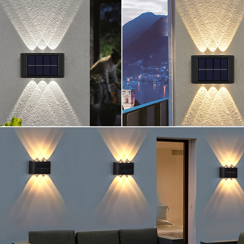 2 espejos convexos solares para pared, luces decorativas para exteriores, ideal para decorar villas, jardines y patios, luces de paisaje sin cables y sin costo de electricidad
