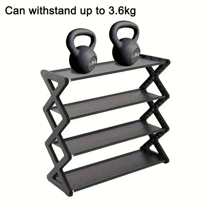 1 Juego de 4 Niveles de Estante de Zapatos Ahorrador de Espacio - Estante de Zapatos Duradero de PP, Fácil Montaje, con un Diseño Elegante y Sencillo, Adecuado para Vestíbulos y Dormitorios, Puede Albergar Zapatillas y Zapatos Casuales, Lavable a Mano