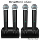 1pc Soporte de micrófono inalámbrico de doble ranura Heikuding, base de almacenamiento de escritorio de plástico para el hogar, fiesta, KTV - Negro