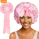 Gorros multiusos para dormir y baño Awegeo para mujer: protectores de cabello transpirables y súper suaves, ideales para la noche, el baño y el hogar, cubierta reutilizable sin fragancia para el cuidado del cabello húmedo y peinados elegantes, cierre con