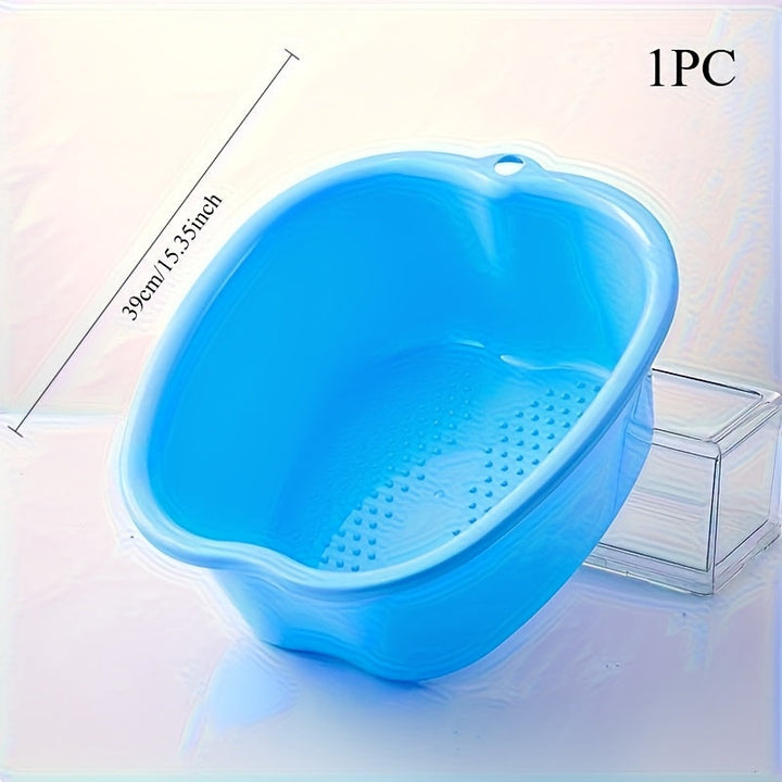 Baño de pies con función de masaje reforzada, baño de pies en forma de manzana, cubo de baño de pies para relajación, adecuado para spa en casa, puntos de masaje integrados y asa.