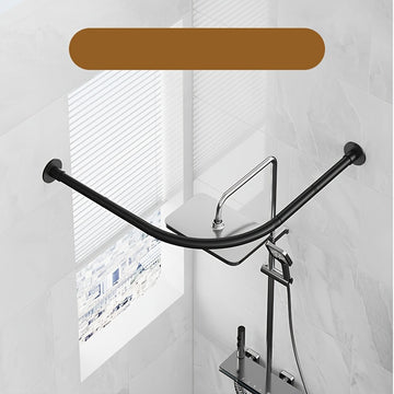 Juego de Cortinas de Baño con Barra Curva sin Agujeros, Juego de Barra para Cortina de Ducha, Barra Curva para Cortina de Baño, Cortina de Baño