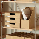 5pcs Cajas de Envío de Papel Kraft con Cajón Multicapa, Caja de Soporte para Libros Simple, Organizador de Documentos de Papel A4 para Escritorio de Oficina, Armario de Almacenamiento Plegable