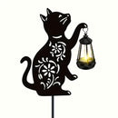 Lámpara de gato solar con patrones florales - Luz exterior de jardín de metal, batería de níquel, ideal para decoración de patio, regalo perfecto para el Día de la Madre (1/2PAQUETE), iluminación eficiente energéticamente | Lámpara decorativa | Construcc