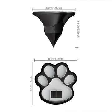 4 piezas de luces LED solares para patas de perro Shenzhi Tech – Iluminación decorativa para jardín, patio y césped con sensor inteligente, resistente al clima y fácil instalación, LEDs cálidos, diseño adorable de huella para amantes de mascotas, regalos