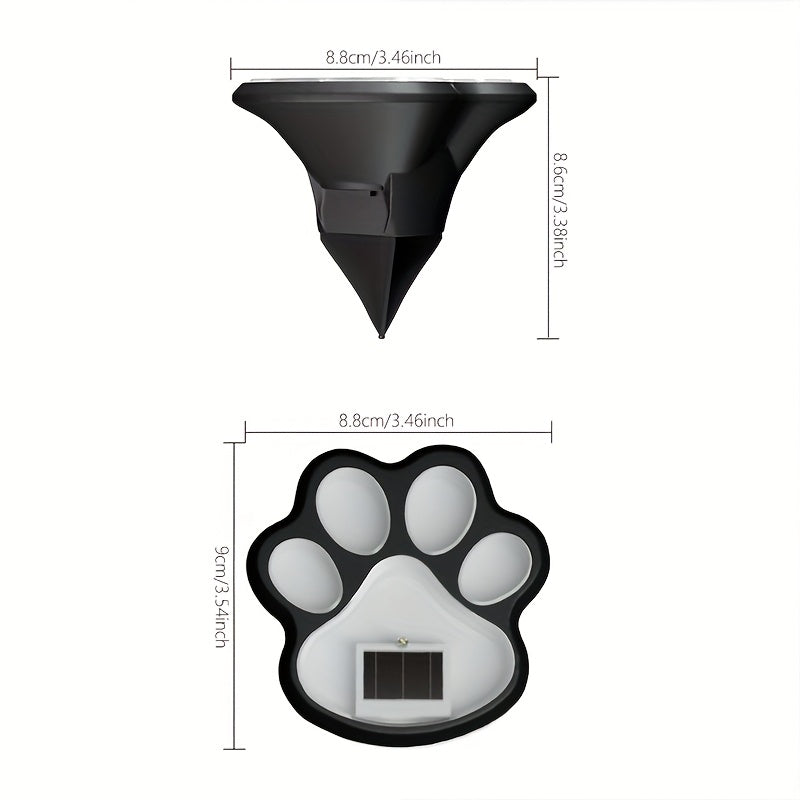 4 piezas de luces LED solares para patas de perro Shenzhi Tech – Iluminación decorativa para jardín, patio y césped con sensor inteligente, resistente al clima y fácil instalación, LEDs cálidos, diseño adorable de huella para amantes de mascotas, regalos