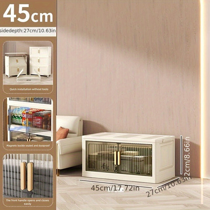 Armario de almacenamiento multicapa sin instalación con gran espacio y panel transparente para fácil acceso. Adecuado para salones, dormitorios, baños, etc. Ideal para guardar juguetes, ropa, snacks, etc