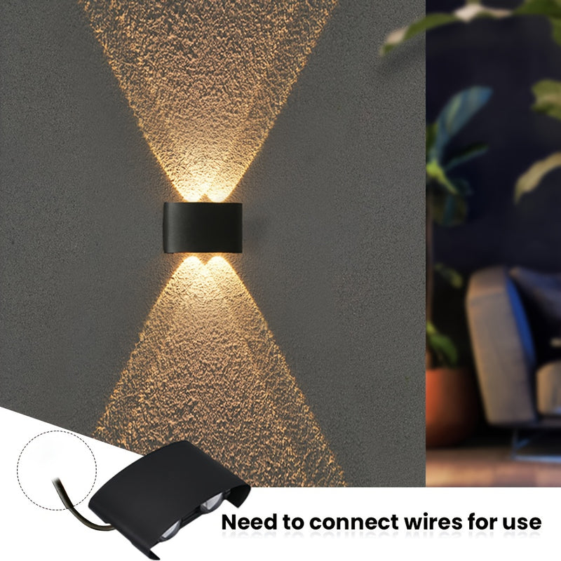 2 piezas de apliques de pared LED modernos, 4W 85-265V, lámparas de pared plásticas semiempotradas para exteriores con hardware de instalación, aplique cableado desmontable para iluminación de patio y jardín, sin batería, incluye hardware de instalación,