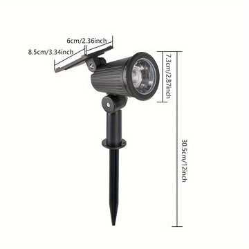 Luz solar para jardín con sensor automático, diseño duradero en plástico, batería de litio, iluminación eficiente para decoración de césped y jardín, luz moderna para exteriores | Luz solar para exteriores | Luz de plástico resistente