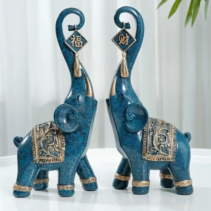 Elefante de la fortuna creativa, par europeo de estilo salón de vino gabinete de TV gabinete de oficina escritorio luz de lujo alta gama adornos decoración para el hogar regalo de bodas