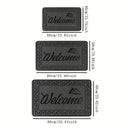 1pieza Alfombrilla de bienvenida duradera - Alfombrilla rectangular de poliéster con respaldo de PVC, lavable en máquina, alfombra de entrada para hogar, oficina, patio, porche y garaje