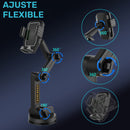 Soporte para Teléfono de Camión con Ventosa de Alta Resistencia, Brazo Compacto de 26.16 cm, Estable, Compatible con iPhone y Samsung, Gris, Semi-Permanente