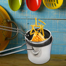 1 Juego de Fritadora de Acero Inoxidable con Cesta, Utensilios de Cocina de Acero Inoxidable, Mini Fritadora de Aire con Cesta, Olla Profunda, Mini Olla Japonesa, Ayudante de Cocina para el Hogar