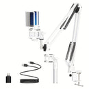 Kit de micrófono de juego USB profesional ZealSound, micrófono de condensador para podcast con brazo articulado y luz RGB, micrófonos Plug&Play para transmisión, PC, computadora Eid Al-Adha Mubarak