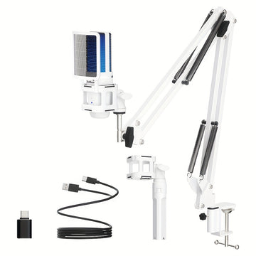 Kit de micrófono de juego USB profesional ZealSound, micrófono de condensador para podcast con brazo articulado y luz RGB, micrófonos Plug&Play para transmisión, PC, computadora Eid Al-Adha Mubarak