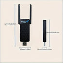 Adaptador Ultra-Rápido 2-en-1 WiFi 6 & 5.0 USB - 1800Mbps Doble Banda (2.4GHz/5.8GHz), Tarjeta de Red Inalámbrica 802.11AX, Dongle USB 3.0 Plug-and-Play para Computadoras de Escritorio y Portátiles, Diseño Negro Elegante con Indicadores LED, Adaptador Pl
