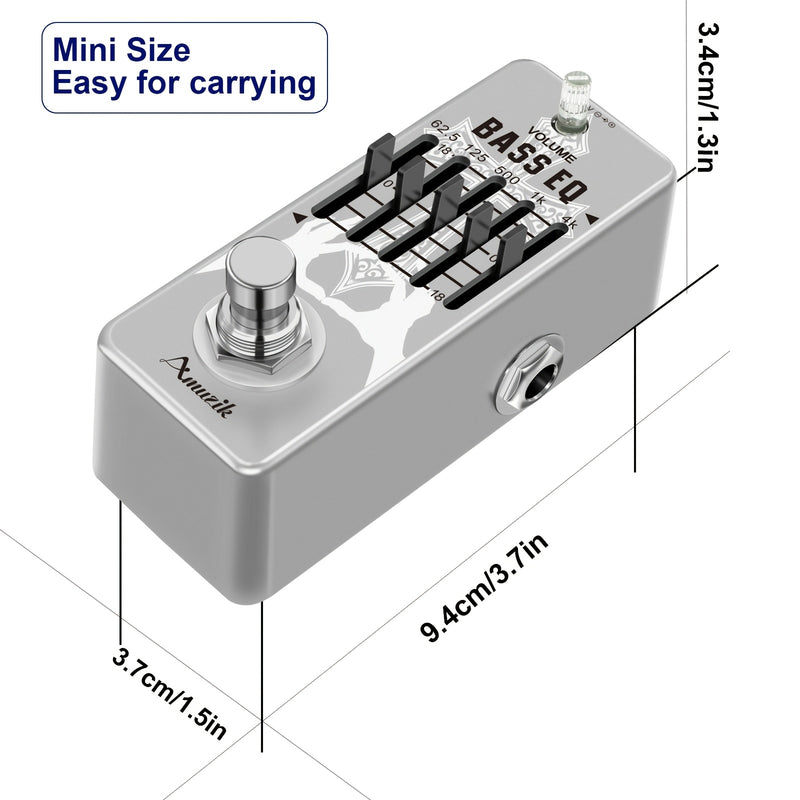 Pedal ecualizador para guitarra/bajo GT/Bass EQ, pedal de 5 bandas con control de nivel maestro para guitarra eléctrica
