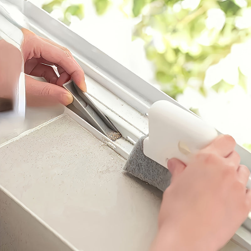Un cepillo de limpieza portátil versátil adecuado para ventanas y cocinas - Cuenta con surcos y herramientas para grietas fáciles de usar, un elemento esencial reutilizable para limpiar el polvo en casa.