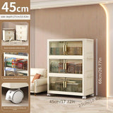 Armario de almacenamiento multicapa sin instalación con gran espacio y panel transparente para fácil acceso. Adecuado para salones, dormitorios, baños, etc. Ideal para guardar juguetes, ropa, snacks, etc