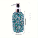 Dispensador de Jabón de 500ml con Incrustaciones de Diamantes - Tipo de Presión, Botella Recargable para Champú, Gel de Ducha y Loción - Accesorio Elegante para el Baño