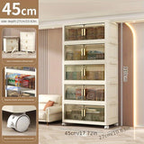 Armario de almacenamiento multicapa sin instalación con gran espacio y panel transparente para fácil acceso. Adecuado para salones, dormitorios, baños, etc. Ideal para guardar juguetes, ropa, snacks, etc