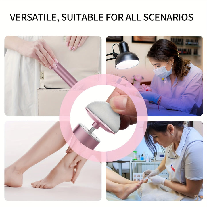 Lijadora y eliminador de pies eléctricos profesionales - 9 velocidades ajustables con pantalla digital, batería de litio recargable, diseño ergonómico para pies muertos beige, grietas de talones secos - Uso doméstico y profesional, eliminador de pies, he