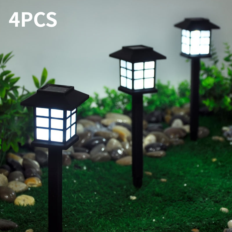 4 unidades de luces de jardín de estilo ventana con energía solar LED - Luces de casa solares - Luces de césped - Luces decorativas - Material de polipropileno - Batería de níquel - Energía solar - Voltaje de funcionamiento ≤36V