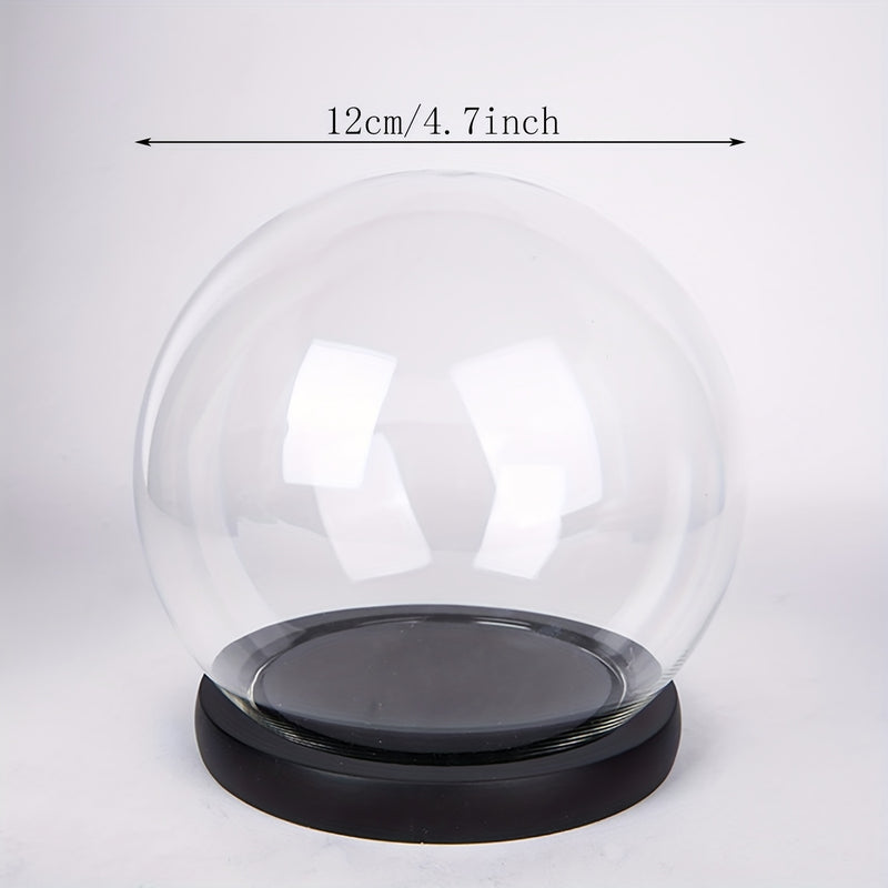 Cubierta de Domo de Vidrio con Base de Madera Maciza - Protector Transparente Antipolvo para Mesas en Decoración del Hogar, Oficina, Jardines en Miniatura y Terrarios - Diseño Moderno Minimalista , Protección para Terrario | Decoración Minimalista Modern