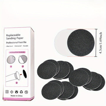 60 piezas de almohadillas exfoliantes desechables para pies y manos, removedor de piel muerta, color beige claro, sin necesidad de baterías, diseño compacto y duradero, para pedicura y manicura, uso higiénico individual