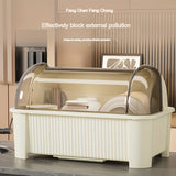 Organizador portátil para platos con tapa - Almacenamiento multifuncional de cocina para tazones, platos y utensilios - Caja drenante sellada con abertura grande y diseño antigérmenes