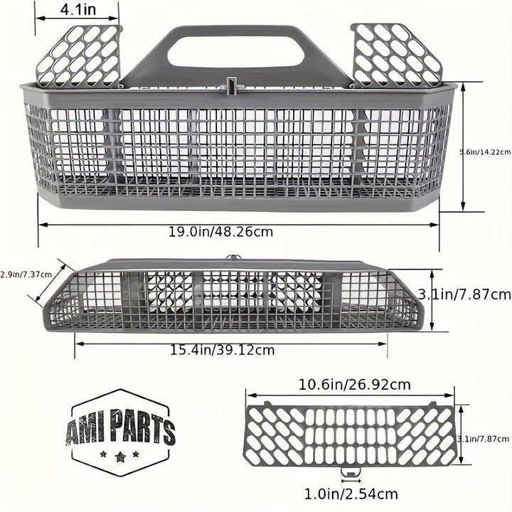 Cesta de reemplazo para lavavajillas - Organizador de cocina de plástico duradero con agujeros de ventilación, diseño que ahorra espacio para almacenamiento de lavavajillas y utensilios, accesorio de fácil acceso para cocinas modernas, organizador de lav