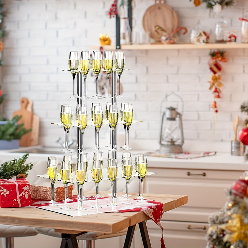 Soporte para Copa de Champán Acrílico, 1 Pieza - Exhibidor de Copas de Vino para Mesa, Ideal para Bodas y Fiestas