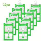 10 piezas de bolsas de desecante de gel de sílice verde - Absorbedor de humedad para armario interior de secado colgante, plástico, no necesita electricidad, operación estándar, ideal para almacenamiento y conservación, control de humedad | Almacenamient