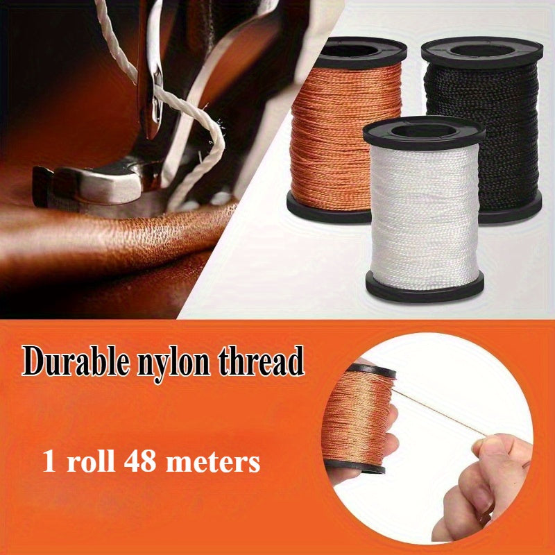 2 rollos de hilo de nailon duradero de 48 metros, cuerda para jardinería y manualidades, disponible en varios colores: /blanco/marrón. 1 rollo de 48 metros, ideal para jardinería, proyectos DIY, cuerdas para cometas y múltiples aplicaciones versátiles