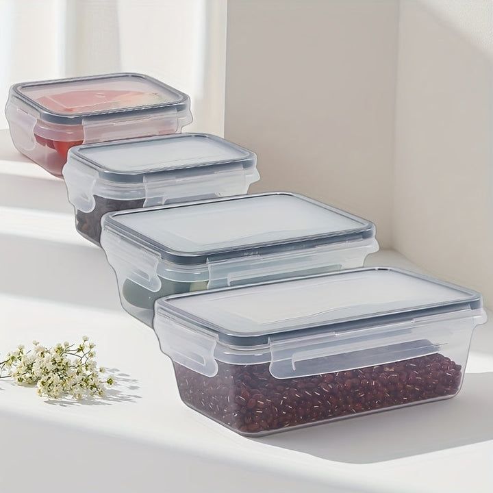 Juego de 8 Recipientes Transparentes para Almacenar Alimentos con Tapas Herméticas - Perfectos para Frutas, Verduras, Pasta y Más - Apto para Microondas, Kit Reutilizable de Polipropileno para Organización de Cocina | Antifugas