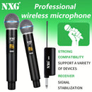 Micrófono inalámbrico NUOXIANGE BbW, micrófono de mano con receptor, para cantar, karaoke, DJ, fiestas, iglesia, bodas, discursos, sistema de micrófono, voltaje de operación ≤36V, doble uso con batería/USB, batería de litio, control de volumen, conector
