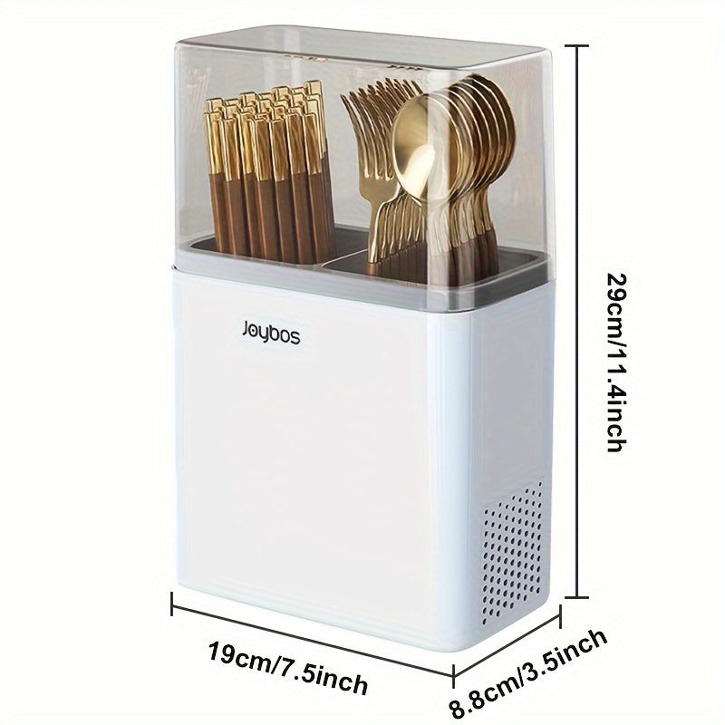 1 contenedor de plástico versátil para utensilios de cocina, con bandeja de goteo desmontable, ideal para guardar cubiertos, cucharas, tenedores y palillos en la encimera del hogar